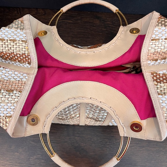 MARIPOSA BY SHARIF, handcrafted for Neiman Marcus, woven leather tote handbag - Picture 7 of 10